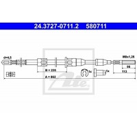 ATE 24.3727-0711.2 Ръчна спирачка,въжен механизъм