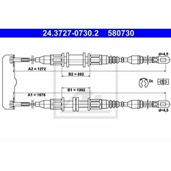 ATE 24372707302 Ръчна спирачка,въжен механизъм ATE 24372707302 Ръчна спирачка,въжен механизъм