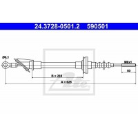 ATE 24.3728-0501.2   Clutch Cable