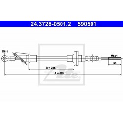 ATE 24.3728-0501.2   Clutch Cable