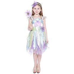 Рокля на фея, комплекта вклюва и крила, вълшебна пръчка и диадема. Карнавален костюм за Момиче, Възраст: 9-10 години