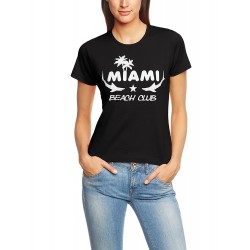 Дамска тениска с надпис на английски Маями - Плажен клуб