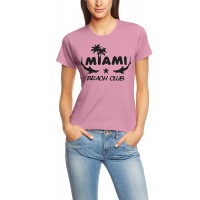 Дамска тениска с надпис на английски Маями - Плажен клуб