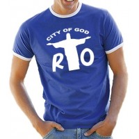 Мъжка тениска с надпис на английски РИО Градът на бог