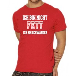 Мъжка тениска с надпис на немски Аз не сам дебела - Аз съм бременна