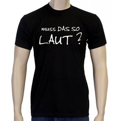 Мъжка тениска с надпис на немски Трябва ли да бъде толкова силно