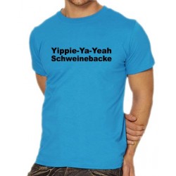 Мъжка тениска с надпис на немски Yuppie-Ya-Yeah Свинска бузо Мъжка тениска с надпис на немски Yuppie-Ya-Yeah Свинска бузо